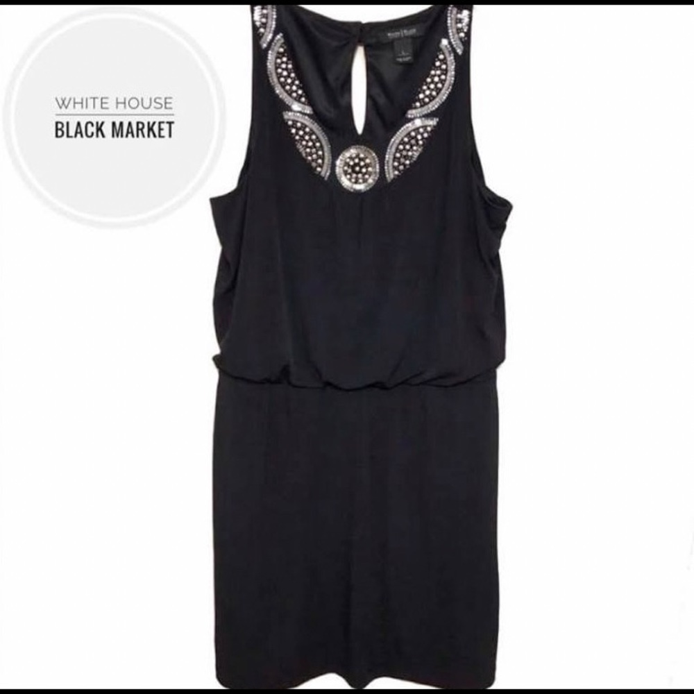 WHBM Sleeveless Jeweled Neckline Dress [small]